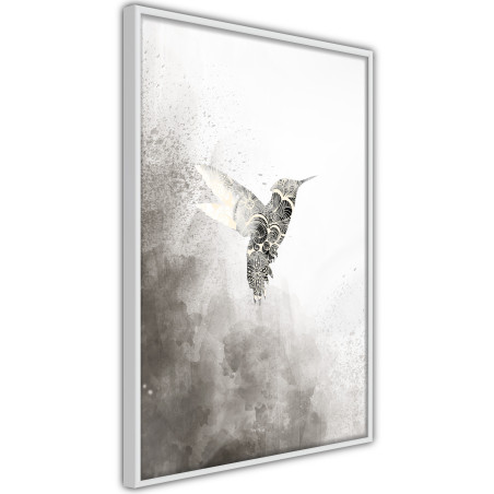 Poster Hummingbird in Shades of Grey-01