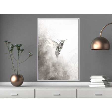 Poster Hummingbird in Shades of Grey-01