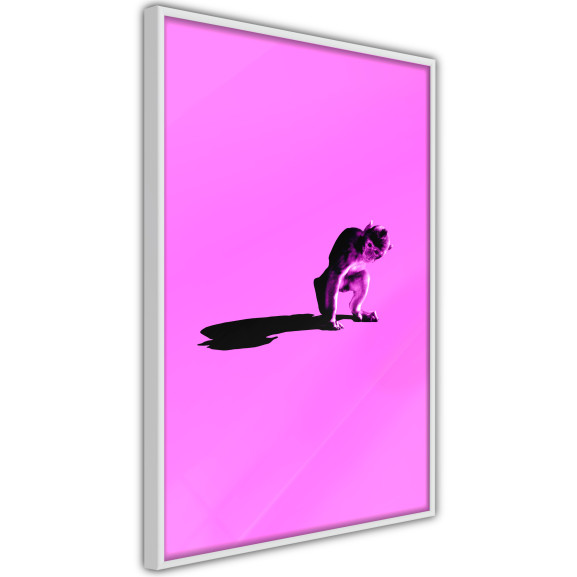 Poster Monkey on Pink Background