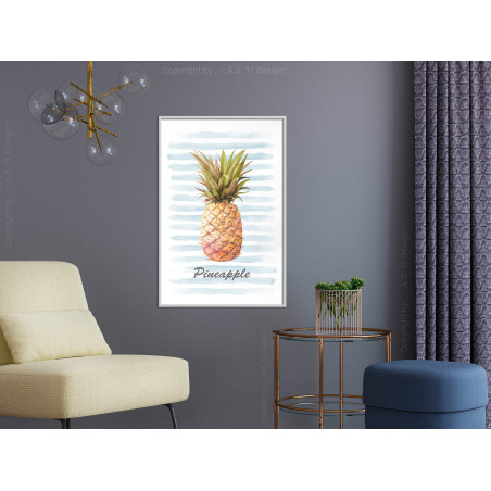 Poster Pineapple on Striped Background-01