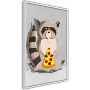 Poster Racoon Eating Pizza