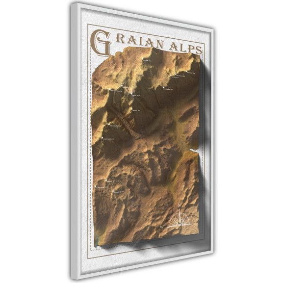 Poster Raised Relief Map: Graian Alps