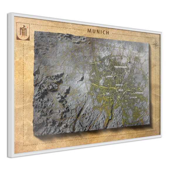 Poster Raised Relief Map: Munich