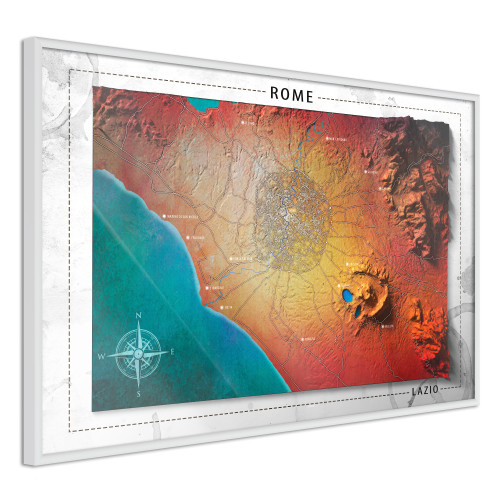 Poster Raised Relief Map: Rome