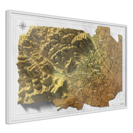 Poster Raised Relief Map: Vienna-01