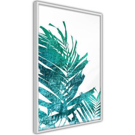 Poster Teal Palm on White Background-01