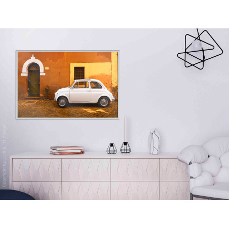 Poster White Car-01