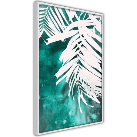 Poster White Palm on Teal Background-01