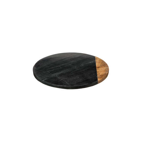 Platou Rotatic Wood Marble Negru