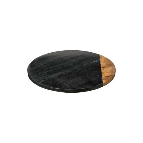 Platou Rotatic Wood Marble Negru