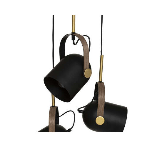 Lampa Suspendata Bill, Negru Si Auriu, H83 Cm