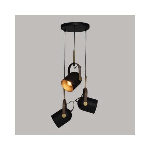 Lampa Suspendata Bill, Negru Si Auriu, H83 Cm