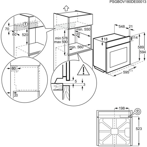 Cuptor Electric Multifunctional Electrolux EOE7C31V, SenseCook, Autocuratare Catalitica, 72 Litri, A+, Alb