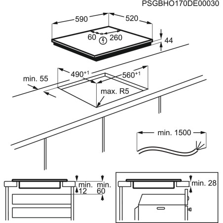 Plita Inductie Electrolux CIR60430CB, 4 Zone De Gatit, Negru, 60 Cm-01