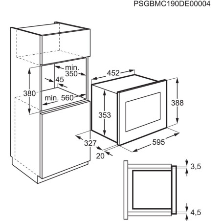 Cuptor Cu Microunde Incorporabil Electrolux LMS2203EMX, Inox Antiamprenta, 39 Cm-01