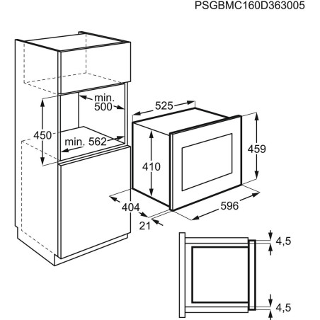 Cuptor Microunde Incorporabil AEG MBE2658DEM, 900 W, Negru + Inox Antiamprenta, 46 Cm-01