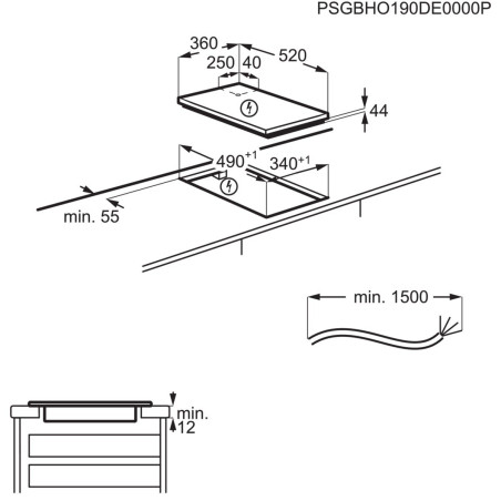 Plita Inductie AEG IKE42640KB, 2 Zone De Gatit, Negru, 36 Cm-01