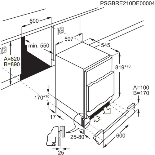 Congelator Incorporabil AEG ABB682F1AF, F, 82 x 60 x 55 Cm