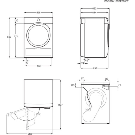 Uscator Rufe Electrolux EW8H258B, DelicateCare Cu Senzori SmartSense, A+ , 63.8 Cm-01