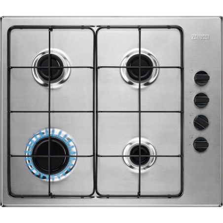 Plita Gaz Zanussi ZGH62414XA, 4 Arzatoare Gaz, Inox, 60 Cm-01