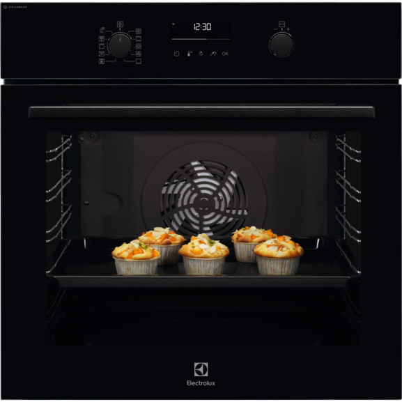 Cuptor ElectricELECTROLUX EOD6C77WZ, SteamBake, WiFi, Autocuratare Pirolitica, A+, 72 Litri, Negru