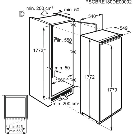 FrigiderIncorporabil ELECTROLUX ERS3DF18S, Clasa F, 311 Litri-01