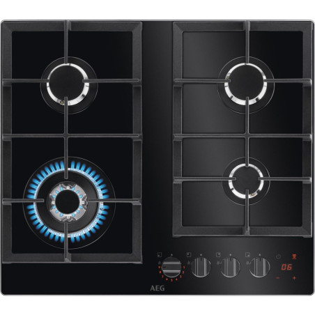 Plita Gaz AEG HKB64450NB, StepPower, Hob2Hood, Negru, 60 Cm-01