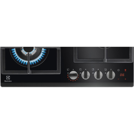 Plita Gaz Pe Sticla ELECTROLUX KGG64365K, StepPower, Negru, 60 Cm-01