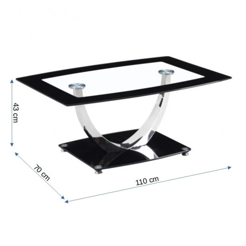 Masa cafea Style, Sticla, 1100 x 700 x 430 mm.-01