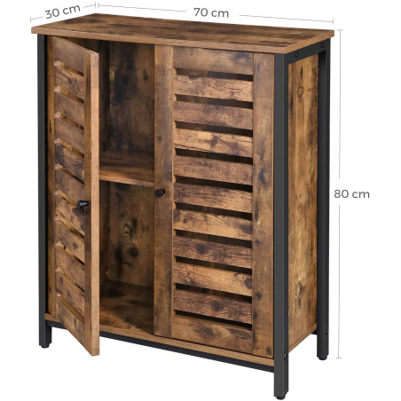 Dulăpior Vintage 2USI, Maro Rustic & Metal, 70 x 80 x 30 Cm-01