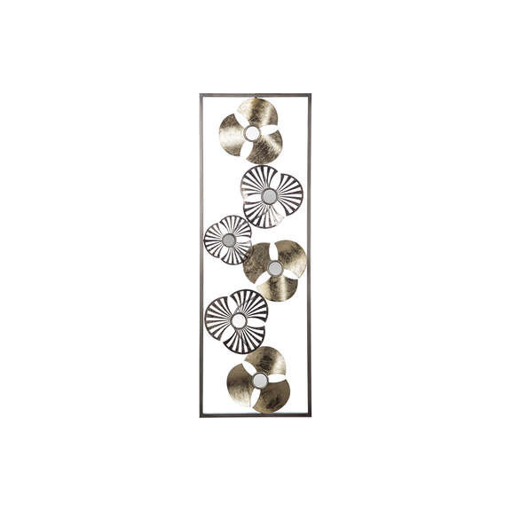 Decoratiune Perete Gold Flower, Metal, 31 x 89 Cm