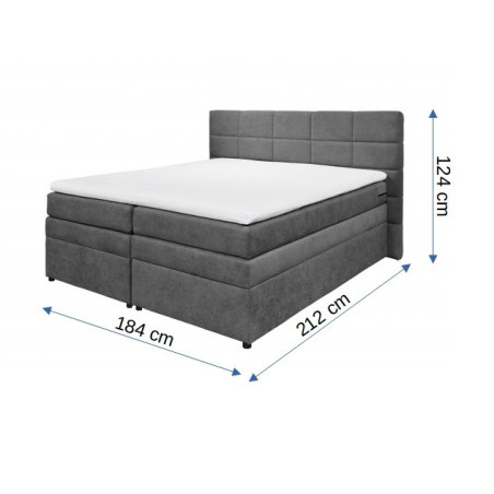 Pat Boxsprings Tacoma Cu Saltea Si Somiera Inclusa, Antracit, 160 x 200 cm-01