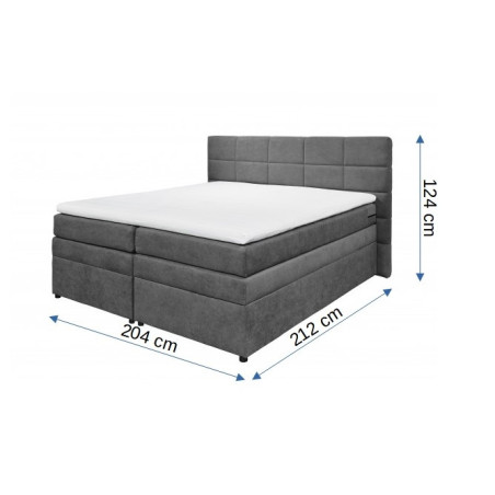 Pat Boxsprings Tacoma Cu Saltea Si Somiera Inclusa, Antracit, 180 x 200 cm-01