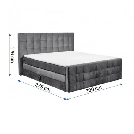 Pat Boxsprings Vancouver Cu Saltea Si Somiera Inclusa, Antracit, 180 x 200 cm-01