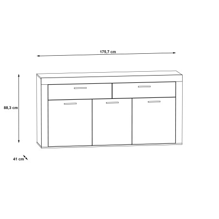 Comoda Garage, Gri & Vintage, 175,7 x 88,3 x 41 Cm-01