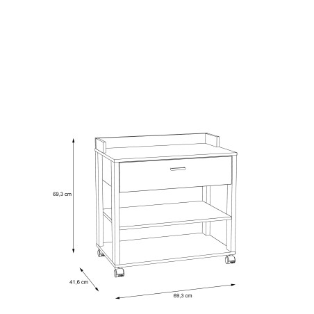 Masuta Cu Rotile Clarity, Gri Wolfram , 70 x 69,3 x 41,6 Cm-01