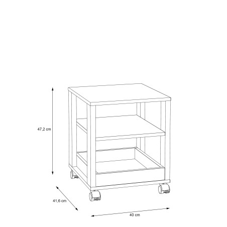 Masuta Cu Rotile Clarity, Gri Wolfram, 40 x 47,2 x 41,6 Cm-01