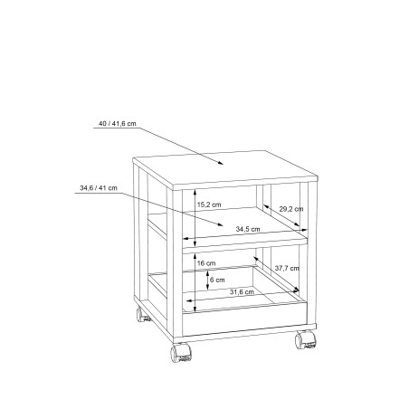 Masuta Cu Rotile Clarity, Gri Wolfram, 40 x 47,2 x 41,6 Cm-01