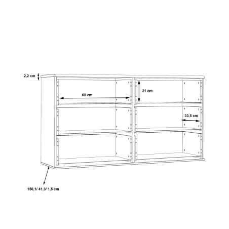 Comoda Delice, Stejar Pamantiu & Stejar Negru, 150,1 x 82,4 x 41,3 Cm-01