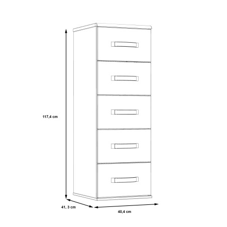 Comoda Delice, Stejar Pamantiu & Stejar Negru, 40,4 x 117,6 x 41,3 Cm-01