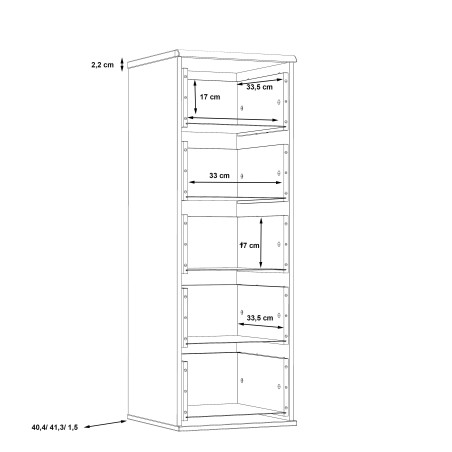 Comoda Delice, Stejar Pamantiu & Stejar Negru, 40,4 x 117,6 x 41,3 Cm-01