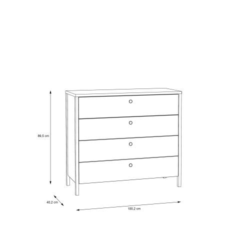 Comoda Moondust, Stejar Alb & Gri Kalamos, 100,2 x 89,5 x 40,2 Cm-01