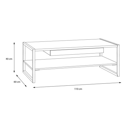 Masa Cafea High Rock, Riviera & Negru, 40 x 60 x 110 Cm-01