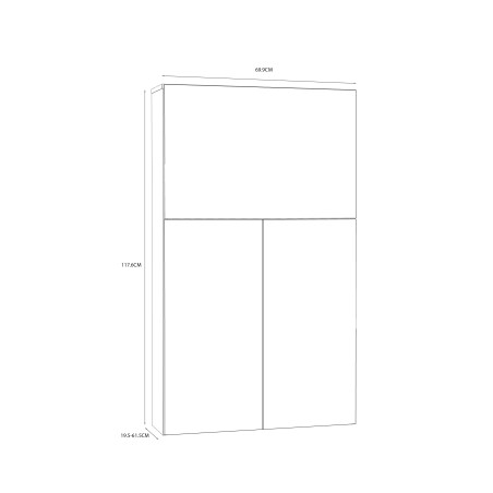 Dulap Multifunctional Alb, 69,9 x 119,4 x 20,1 (63,9) Cm-01