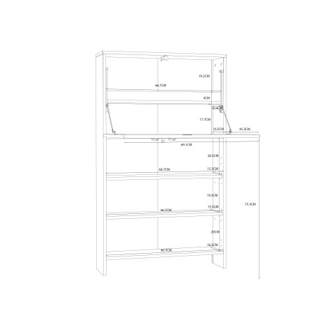 Dulap Multifunctional Alb, 69,9 x 119,4 x 20,1 (63,9) Cm-01