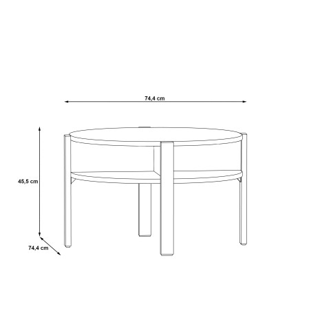 Masuta Cafea Tobago, Negru,74,4 x 45,5 x 74,4 Cm-01