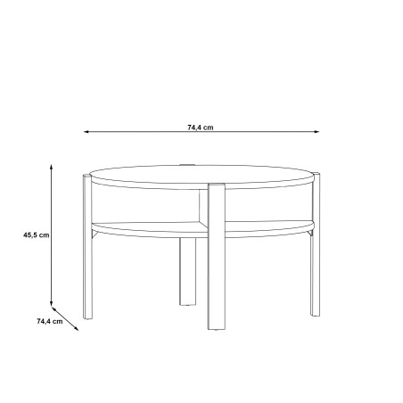 Masuta Cafea Tobago, Beton, 74,4 x 45,5 x 74,4 Cm-01