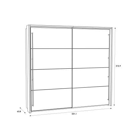 Dulap Aristyda, Alb & Negru, 231,1 x 215,9 x 63,8 Cm-01