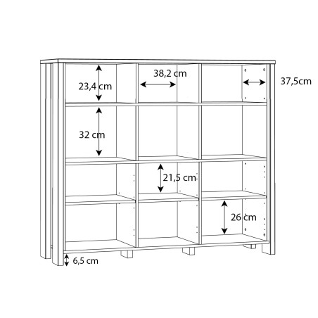 Etajera Bar Clif, Lemn Vintage & Beton Optic Gri Inchis, 136,4 x 118,3 x 41,6 Cm-01