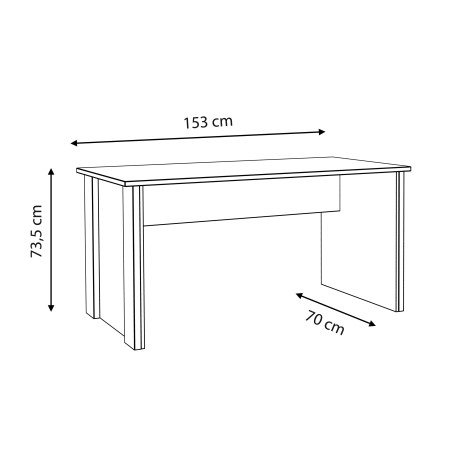 Birou Clif, Lemn Vintage & Beton Optic Gri Inchis, 153 x 73,5 x 70 Cm-01